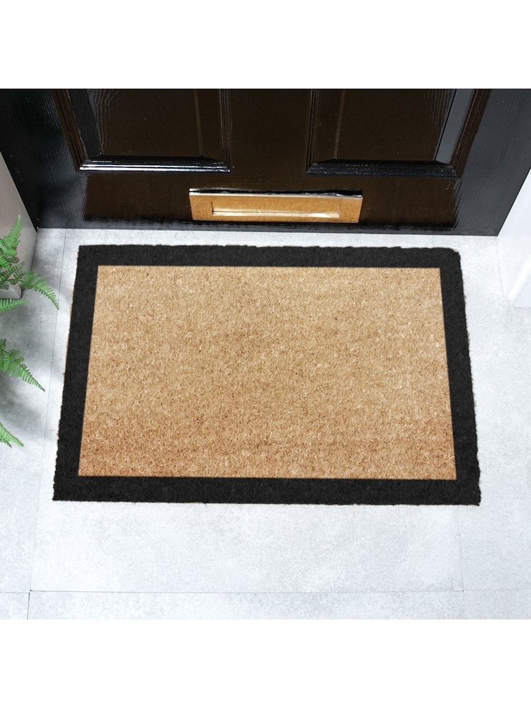 Artsy Mats Natural and Black Border Doormat - Image 1 of 12