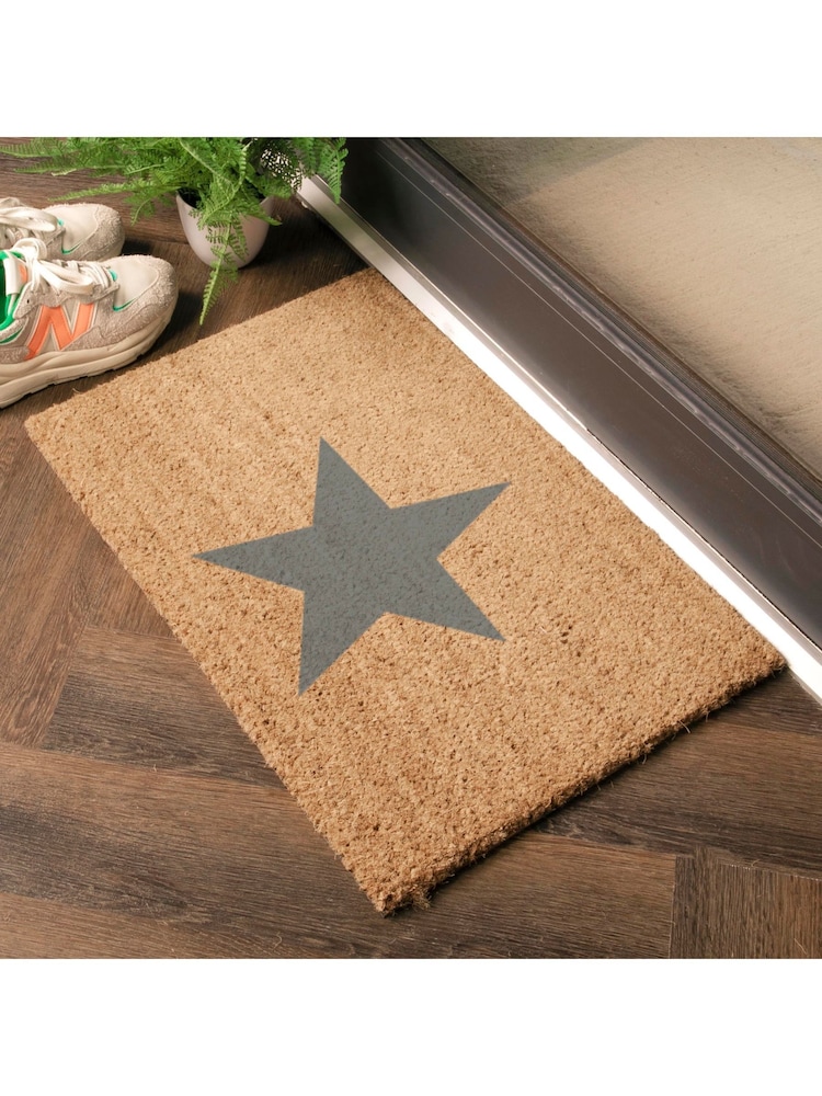 Artsy Mats Natural and Grey Star Doormat - Image 2 of 13
