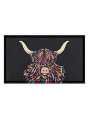 Artsy Mats Highland Cow Colour Indoor Outdoor Doormat - Bild 2 von 2