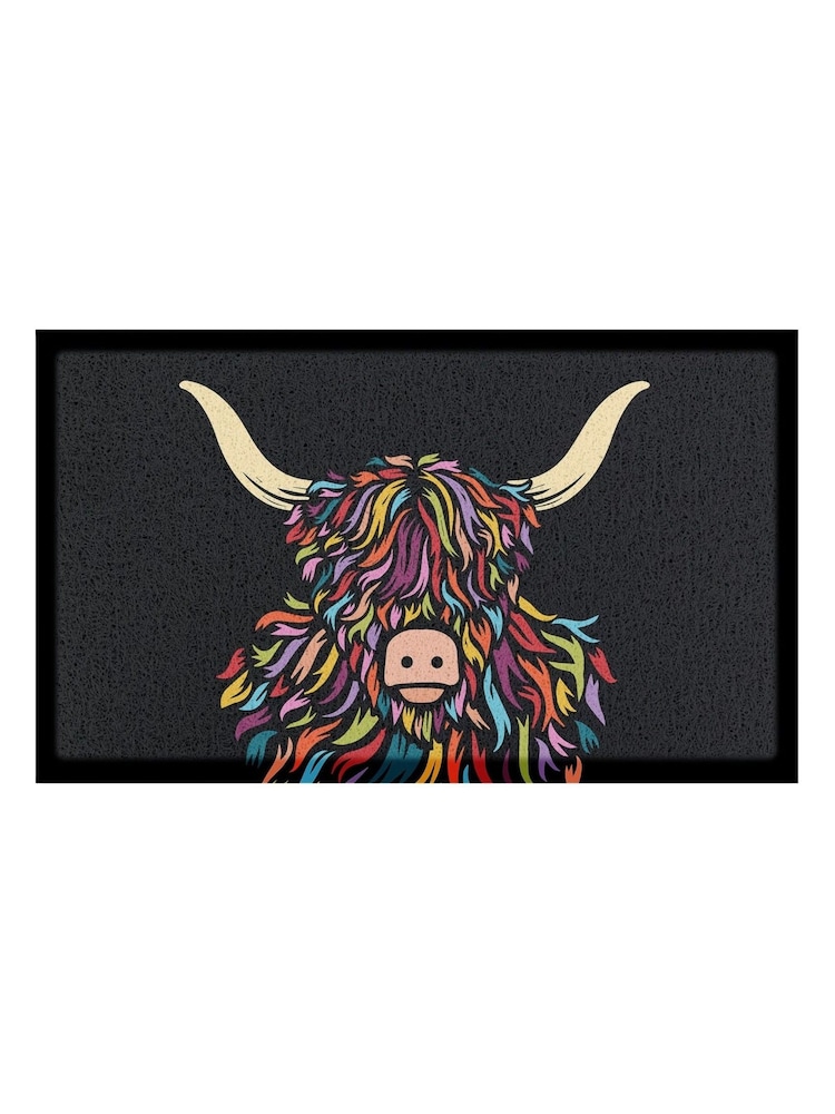 Artsy Mats Highland Cow Colour Indoor Outdoor Doormat - Bild 2 von 2
