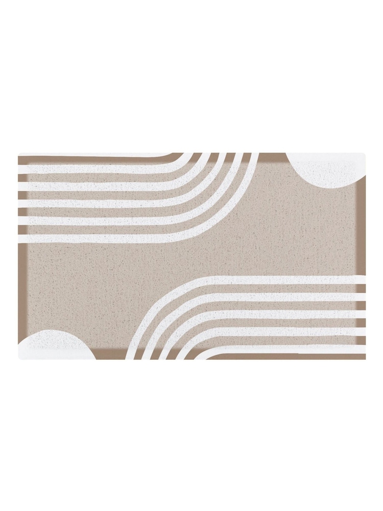 Artsy Mats Multi Beige Abstract Lines Indoor  Outdoor Doormat - Image 2 of 2