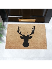 Artsy Mats Natural and Black Stagshead Doormat - Image 1 of 12