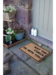 Artsy Mats Natural/Black May The Force Be With You Doormat - Image 2 of 7