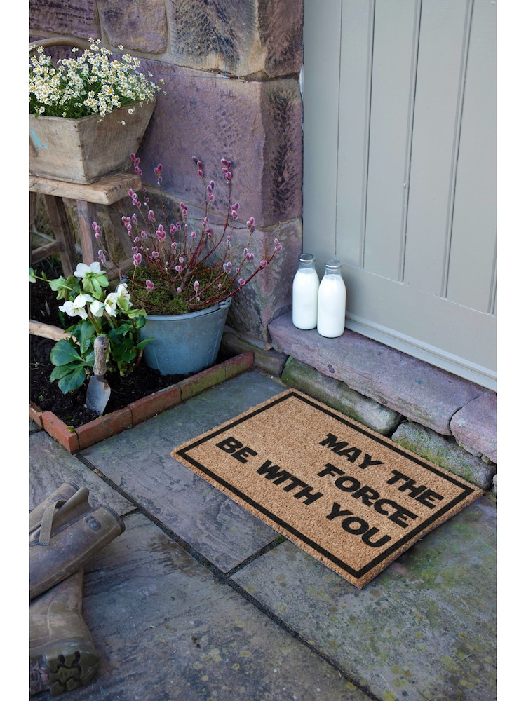 Artsy Mats Natural/Black May The Force Be With You Doormat - Image 2 of 7