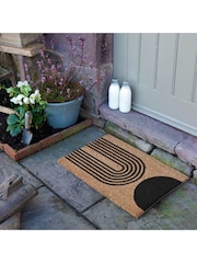 Artsy Mats Natural and Black Abstract Half Moon Doormat - Image 2 of 11