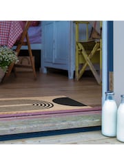 Artsy Mats Natural and Black Abstract Half Moon Doormat - Image 3 of 11