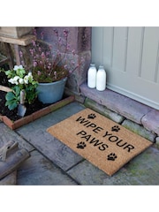 Artsy Mats Natural and Black Wipe Your Paws Doormat - Image 2 of 12