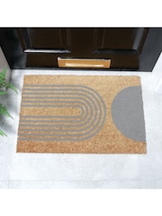 Artsy Mats Grey Abstract Half Moon Doormat - Image 1 of 13