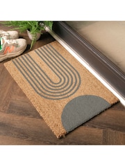 Artsy Mats Grey Abstract Half Moon Doormat - Image 2 of 13
