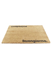Artsy Mats Natural and Black Arrivederci Doormat - Image 11 of 12