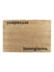 Artsy Mats Natural and Black Arrivederci Doormat - Image 7 of 12