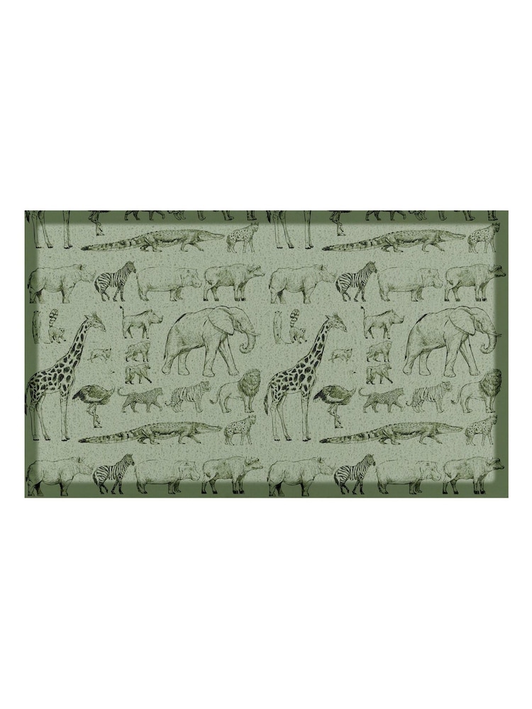 Artsy Mats Multi Green African Animals Indoor  Outdoor Doormat - Image 2 of 2
