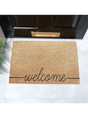 Artsy Mats Natural and Black Curly Welcome Doormat - Image 1 of 12