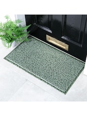 Artsy Mats Green Leopard Print Doormat - Image 1 of 3