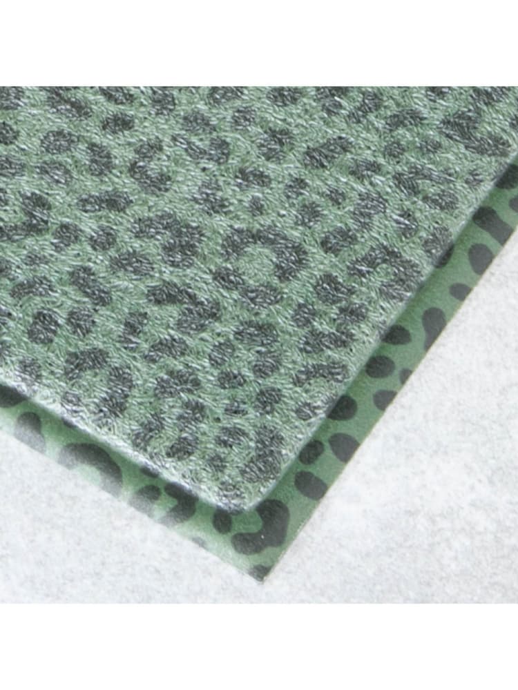 Artsy Mats Green Leopard Print Doormat - Image 2 of 3