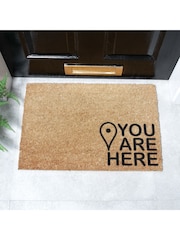 Artsy Mats Natural and Black You are Here Doormat - Image 1 of 12