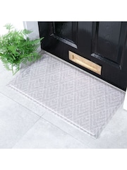 Artsy Mats Grey Geometric Pattern Doormat - Image 1 of 3