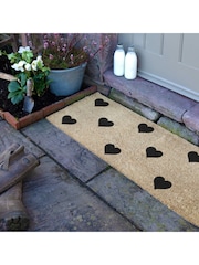 Artsy Mats Natural and Black Hearts Patio Doormat - Image 3 of 6