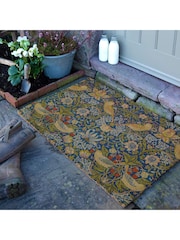 Artsy Mats Brown Strawberry Thief William Morris Doormat - Image 1 of 12