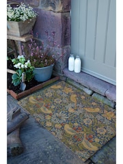 Artsy Mats Brown Strawberry Thief William Morris Doormat - Image 3 of 12