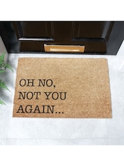 Artsy Mats Natural and Black Oh No Not You Again Doormat - Image 1 of 12