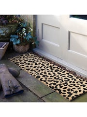 Artsy Mats Natural and Black Leopard Print Patio Doormat - Image 1 of 6