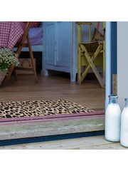 Artsy Mats Natural and Black Leopard Print Patio Doormat - Image 2 of 6