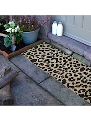 Artsy Mats Natural and Black Leopard Print Patio Doormat - Image 3 of 6
