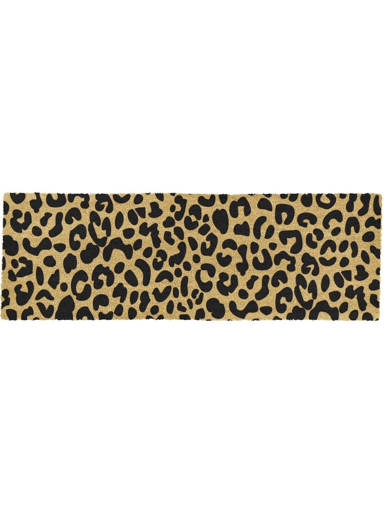 Artsy Mats Natural and Black Leopard Print Patio Doormat - Image 6 of 6