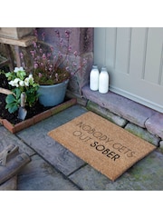 Artsy Mats Natural and Black Nobody Gets Out Sober Doormat - Image 2 of 12
