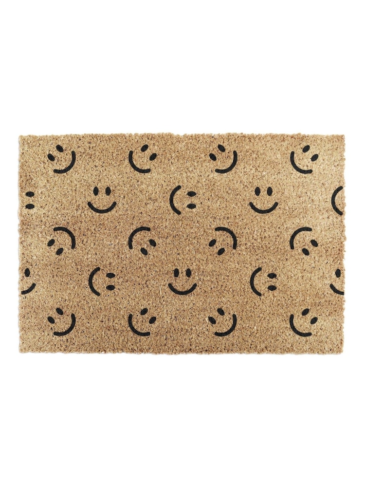 Artsy Mats Natural and Black Smiley Faces Doormat - Image 12 of 12