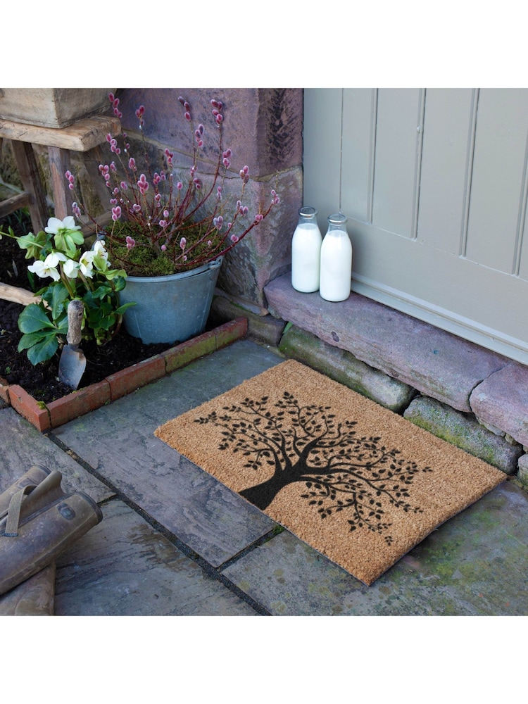 Artsy Mats Natural and Black Tree of Life Doormat - Image 2 of 12