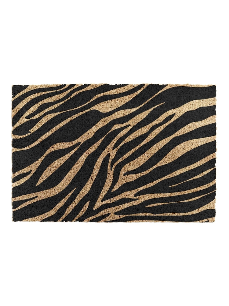 Artsy Mats Natural and Black Zebra Print Doormat - Image 11 of 11