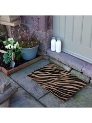 Artsy Mats Natural and Black Zebra Print Doormat - Image 2 of 11
