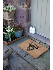 Artsy Mats Natural and Black Highland Cow Doormat - Image 5 of 12