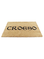 Artsy Mats Natural and Black Welsh Croeso Doormat - Image 10 of 11