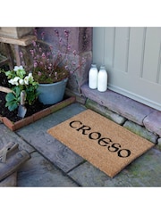 Artsy Mats Natural and Black Welsh Croeso Doormat - Image 2 of 11