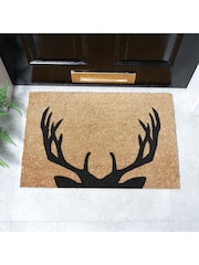Artsy Mats Natural and Black Stag Antlers Doormat - Image 1 of 12