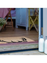 Artsy Mats Natural and Black Stag Antlers Doormat - Image 3 of 12