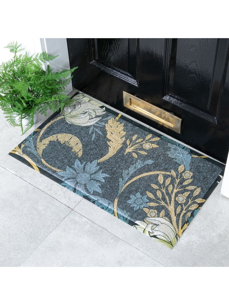 Artsy Mats Blue Blue William Morris Pattern Doormat - Image 1 of 3