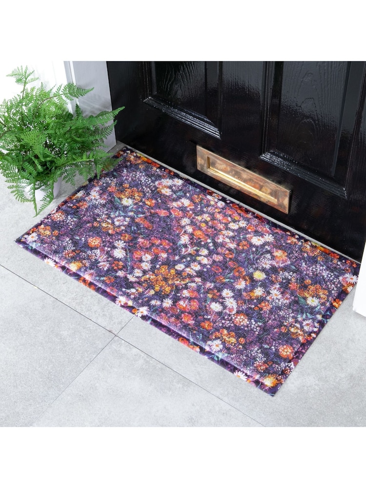 Artsy Mats Multi Wild Flower Pattern Doormat - Image 1 of 3