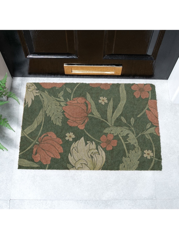 Artsy Mats Brown William Morris Rose Doormat - Image 1 of 13