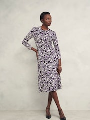 Hobbs Purple Paige Jersey Dress - Image 1 of 4