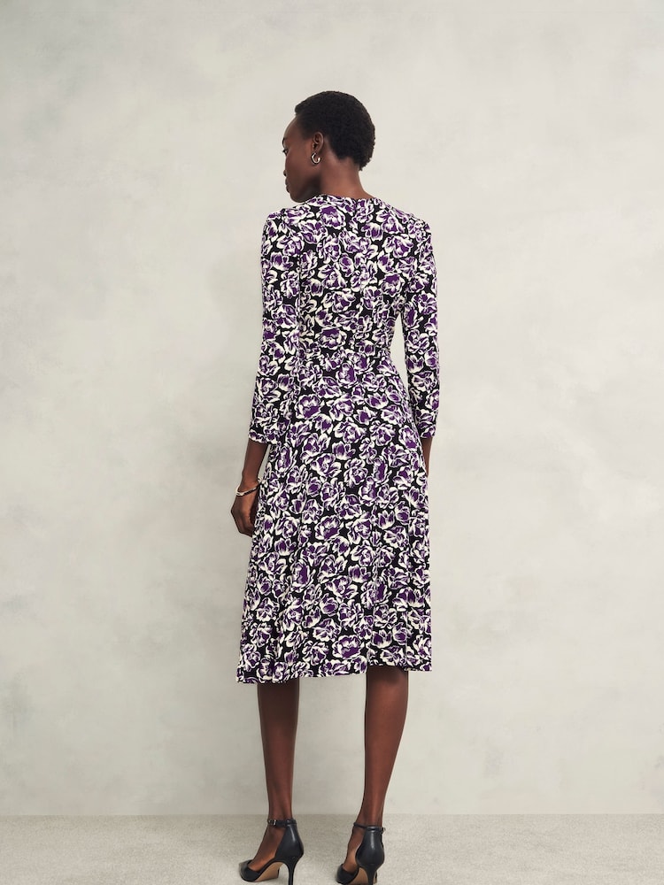 Hobbs Purple Paige Jersey Dress - Image 2 of 4