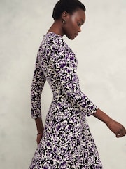 Hobbs Purple Paige Jersey Dress - Image 3 of 4