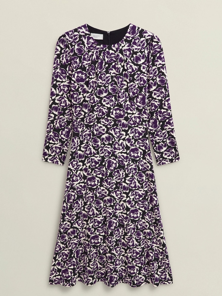 Hobbs Purple Paige Jersey Dress - Image 4 of 4 Hobbs Purple Paige Jersey Dress - Image 4 of 4