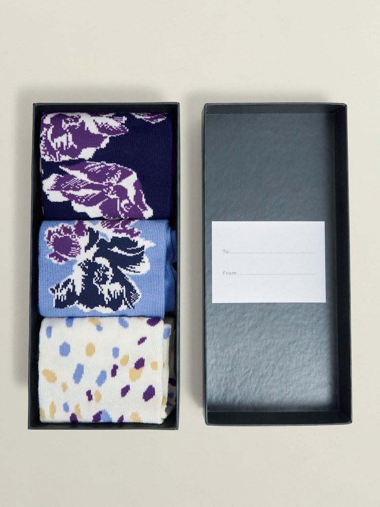 Hobbs Blue Floral Socks Set - Image 2 of 3
