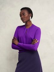 Hobbs Purple Effie Jumper - Image 3 of 4