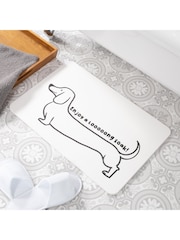 Artsy Mats Dachshund White Stone Non Slip Bath Mat - Image 1 of 5