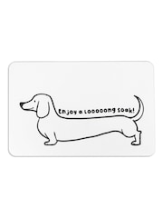 Artsy Mats Dachshund White Stone Non Slip Bath Mat - Image 2 of 5